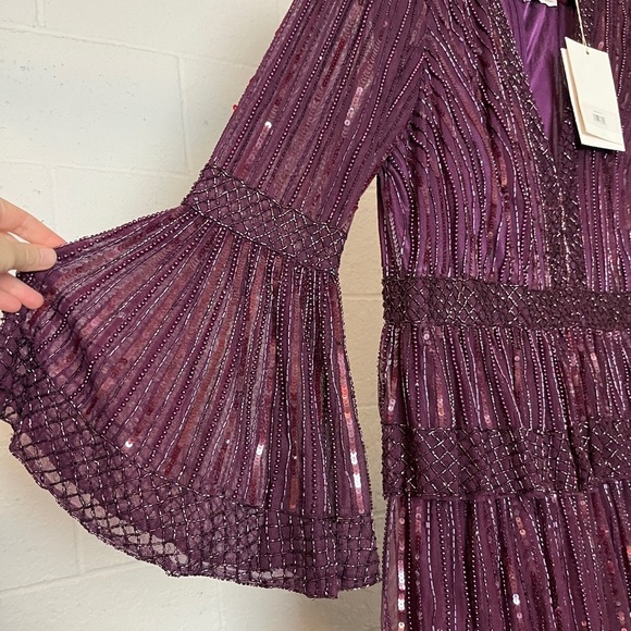 Mac Duggal Purple Long Sleeve Dress - Picture 10 of 15